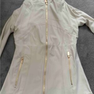 Women's Cream Lululemon Jacket with Gold Accents